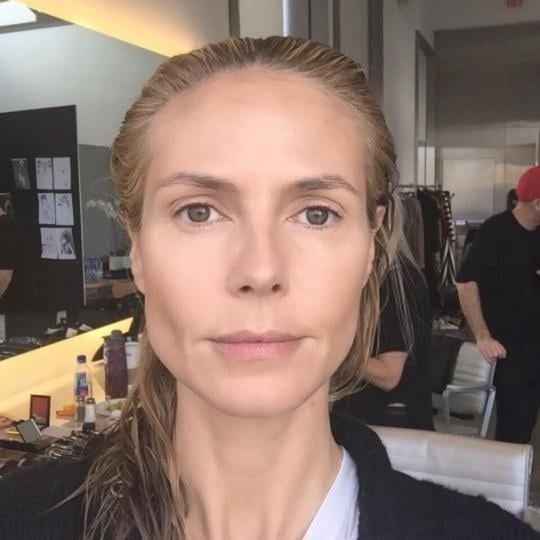 Heidi Klum antes y después del maquillaje